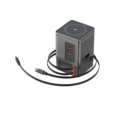 Logo trade promotional gift photo of: Urban Vitamin Sacramento 105W GAN charger+retractable cables