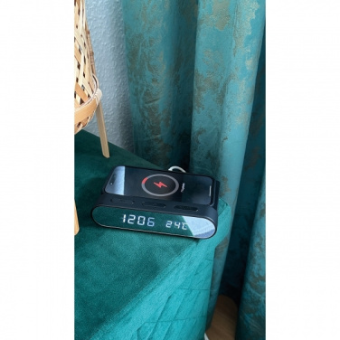 Logo trade promotional gift photo of: Alarm Clock and Wireless Charger ADELAIDE