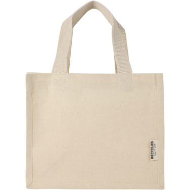Logo trade promotional item photo of: Odessa 220 g/m² GRS recycled cotton mini gusset tote bag 9L