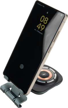 Logo trade promotional gift photo of: Phone holder with wireless charger