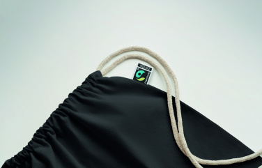 Logo trade promotional giveaways image of: Drawstring bag Fairtrade 180gr