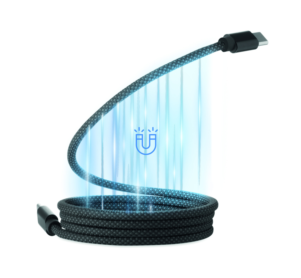 Logo trade promotional items image of: Braided magnetic cable in RPET