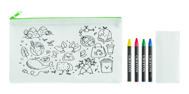 Logo trade promotional gifts picture of: Pencil case with 4 crayons