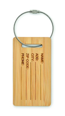 Logo trade promotional gifts image of: Bamboo luggage tag