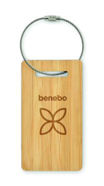 Logo trade promotional product photo of: Bamboo luggage tag