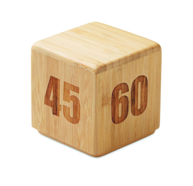 Logo trade business gifts image of: Bamboo twist snooze timer