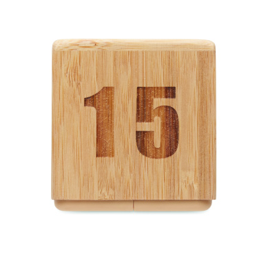 Logo trade promotional products image of: Bamboo twist snooze timer