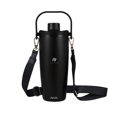 Logo trade promotional merchandise image of: Avira Ayala RCS re-steel duosip lockable crossbody tumbler