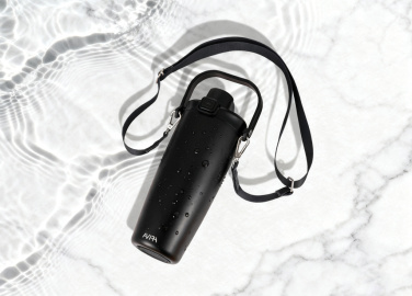 Logotrade promotional giveaway image of: Avira Ayala RCS re-steel duosip lockable crossbody tumbler