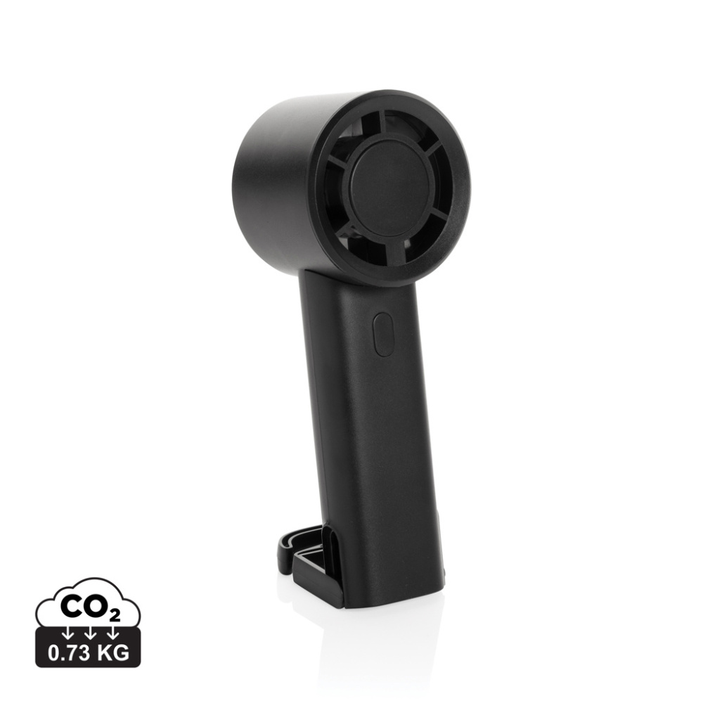 Logo trade promotional giveaways image of: Twist RCS recycled plastic re-chargeable portable fan