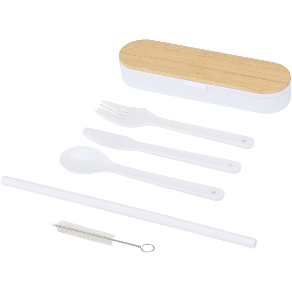 Logo trade promotional gifts image of: Runa cutlery set with bamboo lid