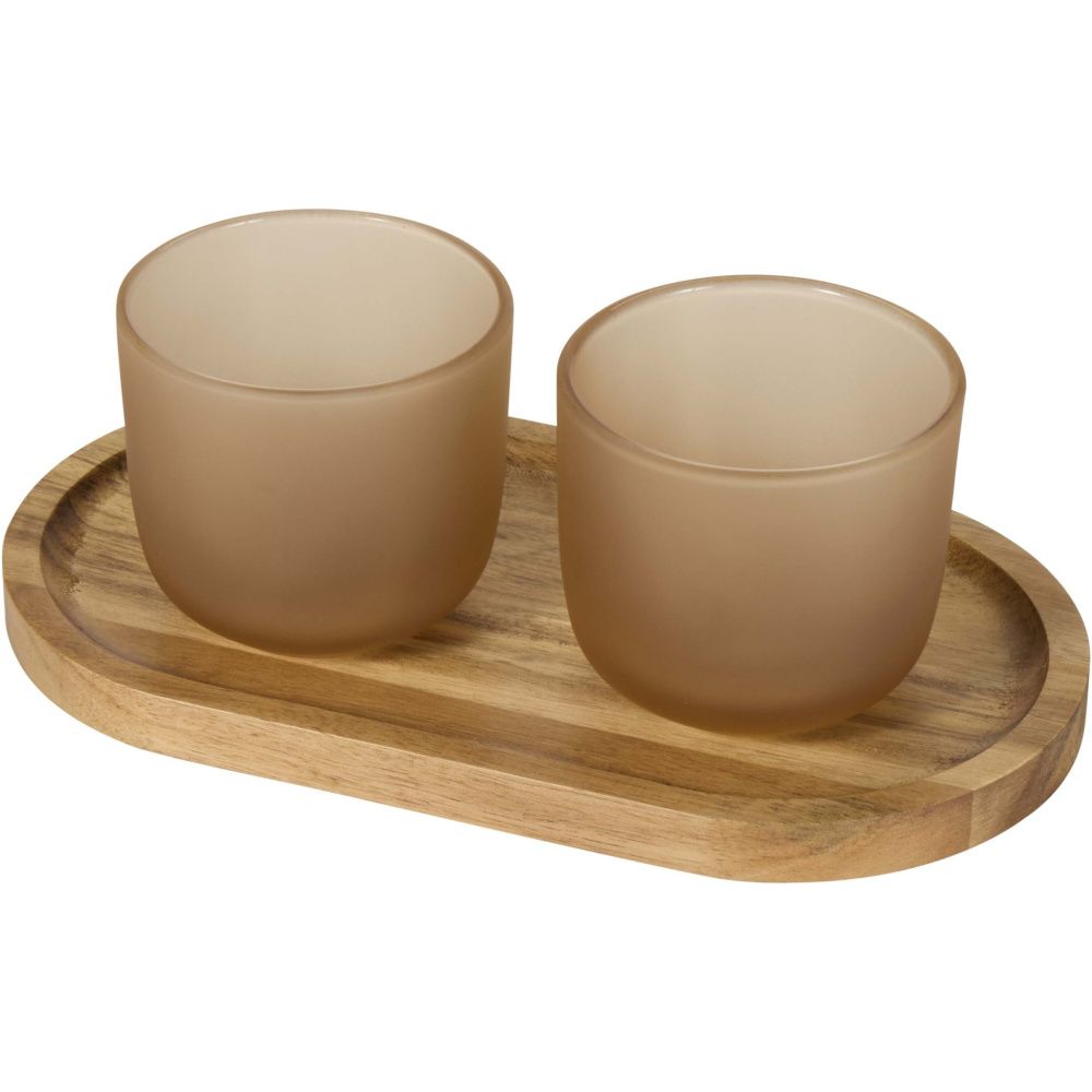 Logotrade business gift image of: Male wooden serving tray and glass cups set
