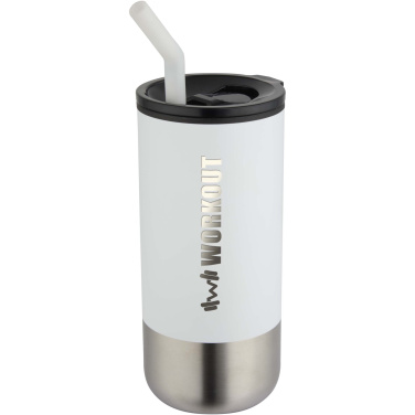 Logotrade promotional merchandise photo of: Grayson 480 ml RCS recycled insulated tumbler with straw