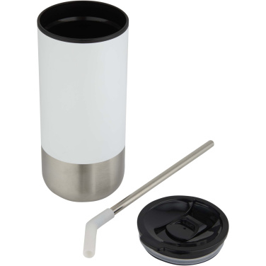 Logo trade advertising product photo of: Grayson 480 ml RCS recycled insulated tumbler with straw