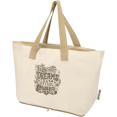 Logo trade promotional gift photo of: Sierra 140 g/m² GRS recycled foldable cotton tote bag 7L