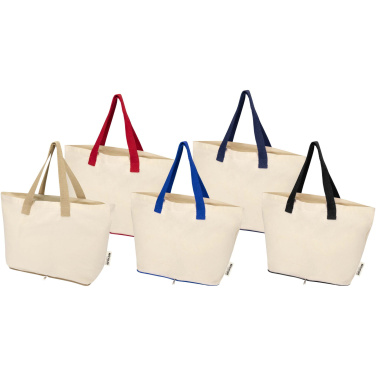 Logotrade corporate gift image of: Sierra 140 g/m² GRS recycled foldable cotton tote bag 7L