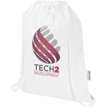 Logo trade corporate gifts picture of: Peru Blend 180 g/m² GRS recycled drawstring bag 5L