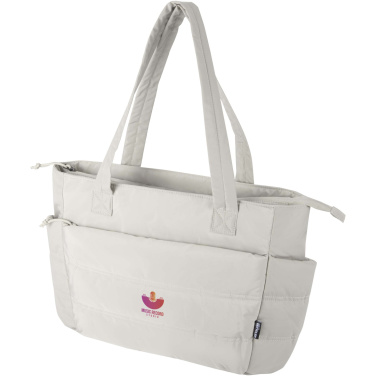 Logo trade promotional gift photo of: Puffer 15.6" GRS recycled laptop tote bag 18L