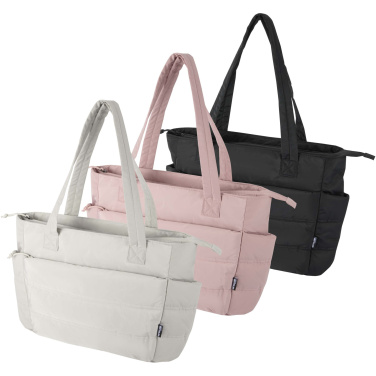 Logo trade promotional gift photo of: Puffer 15.6" GRS recycled laptop tote bag 18L