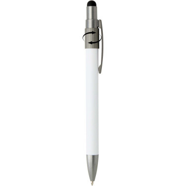 Logotrade promotional gift image of: Rill RCS recycled ballpoint pen with stylus and fidget spinner (black ink)