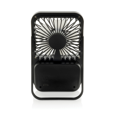 Logo trade corporate gifts image of: Aervina RCS recycled plastic re-chargeable desk fan