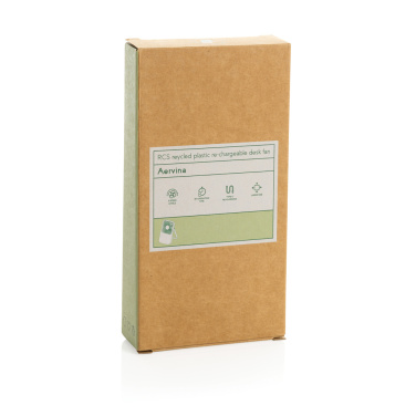 Logotrade business gift image of: Aervina RCS recycled plastic re-chargeable desk fan