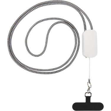 Logo trade corporate gift photo of: Anser recycled plastic smartphone lanyard with 27W 5-in-1 built-in cable