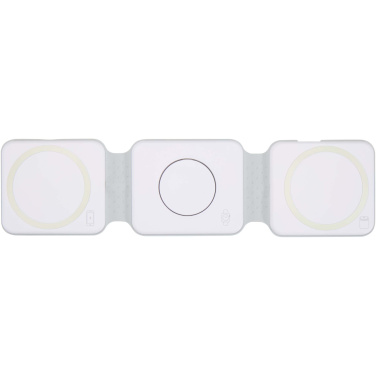 Logo trade promotional gifts picture of: Armus 3-in-1 15W recycled plastic foldable wireless charger