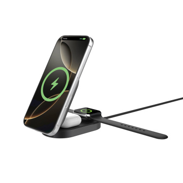 Logo trade promotional gifts image of: Quantum ultra-fast 3-in-1 25W Foldable Wireless Charger