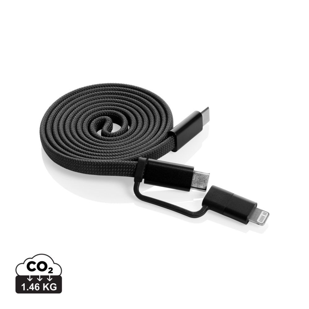 Logo trade promotional gifts picture of: Arc RCS recycled Ultra-thin 60W 2 in 1 magnetic cable