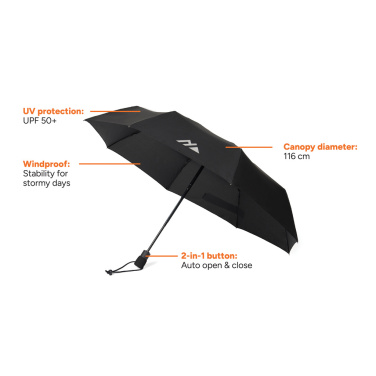 Logo trade promotional gifts picture of: Nordic Drift Trail 23" AWARE™ RPET Auto open Close UPF 50+ p