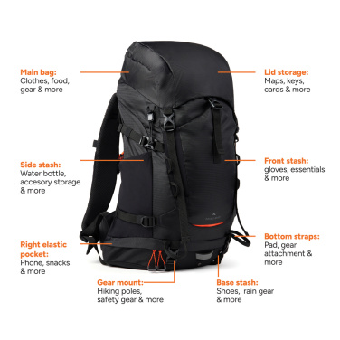 Logo trade promotional gifts image of: Nordic Drift Trail RCS backpack 33L