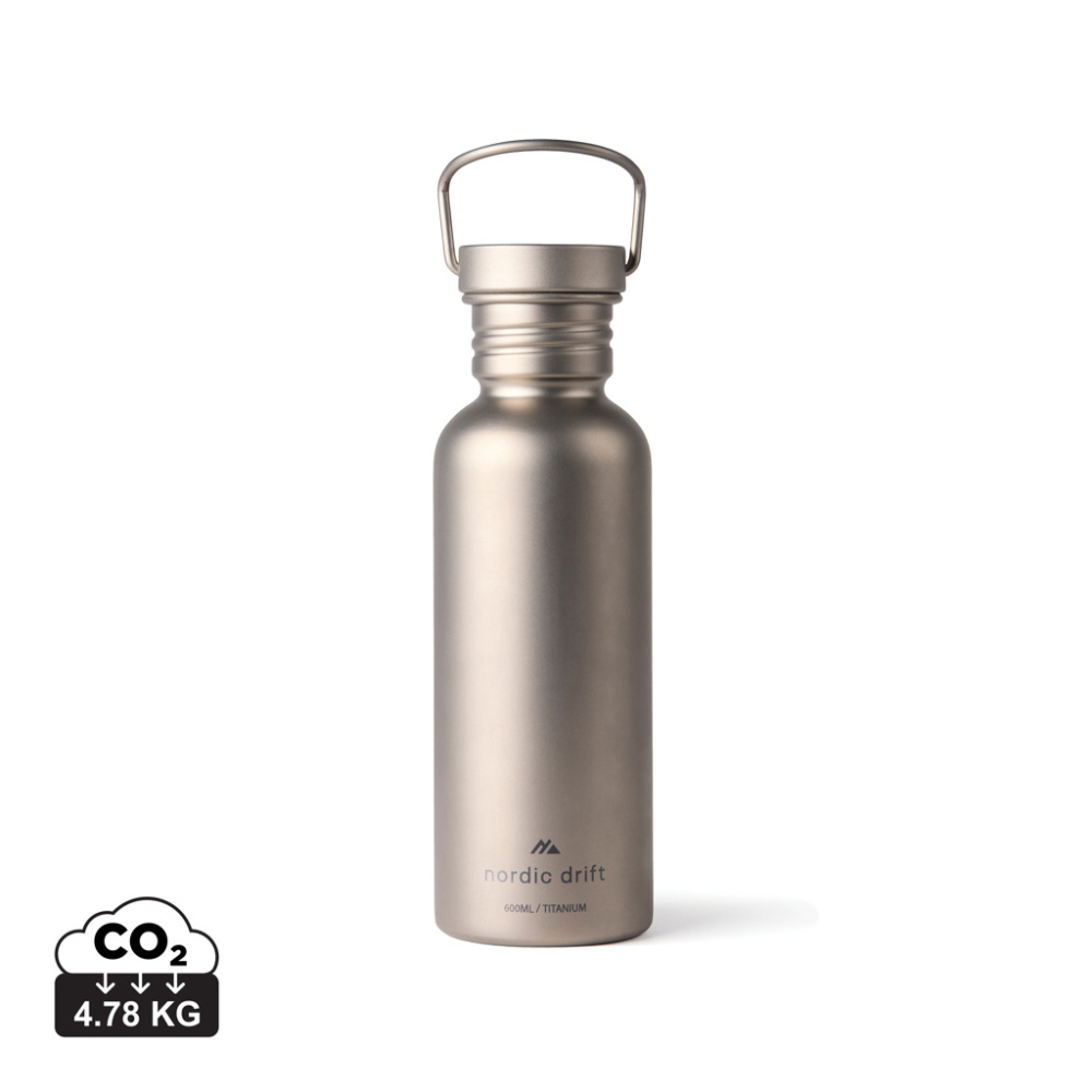 Logo trade promotional merchandise picture of: Nordic Drift Trail Ultra Light Titanium 600ml Water Bottle