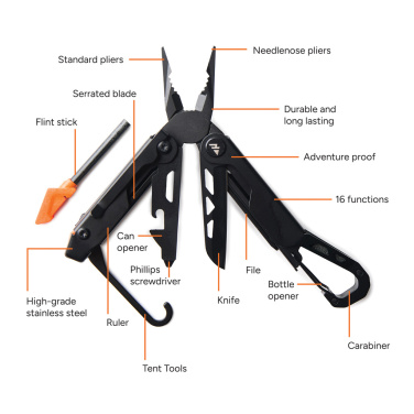 Logo trade promotional merchandise image of: Nordic Drift Adventure Multi-function Pliers