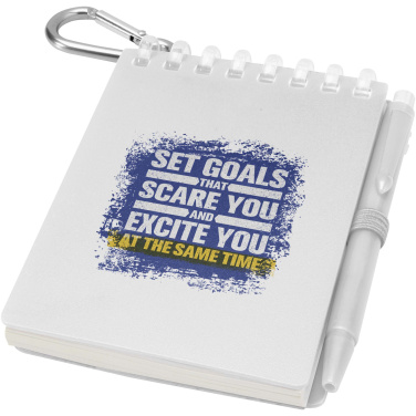 Logo trade promotional items image of: Lig Mini recycled outdoor soft cover notebook and ballpoint pen set (black ink)