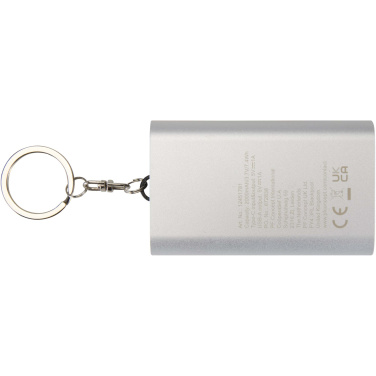 Logotrade advertising product picture of: Arcturus 2000 mAh recycled aluminium power bank with keychain