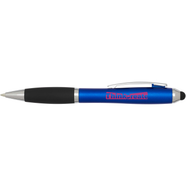 Logotrade promotional gift image of: Nash RCS recycled plastic stylus ballpoint pen (blue ink)