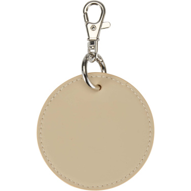 Logo trade promotional giveaways image of: Resi Plus GRS recycled round charm keychain
