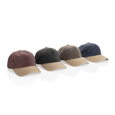 Logotrade promotional merchandise image of: BEAU AWARE™ Washed 6 panel 270gsm cotton twill two tone cap