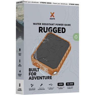 Logo trade reklaamkingi pilt: Xtorm XR201 Xtreme 10 000 mAh 20 W QC3.0 veekindel vastupidav akupank koos taskulambiga