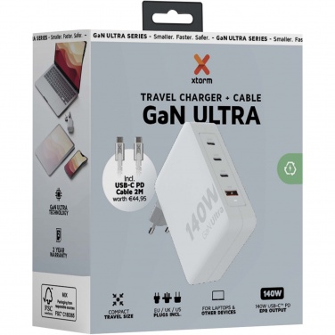 Logotrade firmakingitused pilt: Xtorm XVC2140 GaN Ultra 140 W reisilaadija 240 W USB-C PD kaabliga