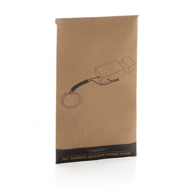Logo trade firmakingituse pilt: Standkey bambusest võtmehoidja telefonialus
