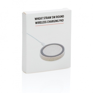 Logotrade ärikingid pilt: Wheat Straw 5W ümmargune juhtmevaba laadimisalus