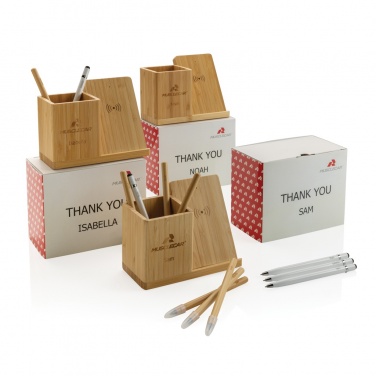 Logotrade firmakingi foto: Calgary bambusest 10W juhtmevaba laadija