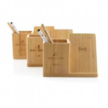 Logotrade ärikingitused pilt: Calgary bambusest 10W juhtmevaba laadija