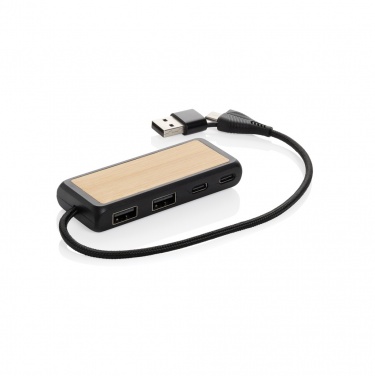 Logotrade ärikingi foto: Link RCS-i taaskasutatud plastist ja bambusest kahe sisendiga USB-jaotur