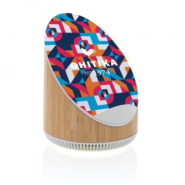 Logotrade reklaamkingi foto: Ovate bambusest 5W kõlar koos 15W juhtmevaba laadijaga