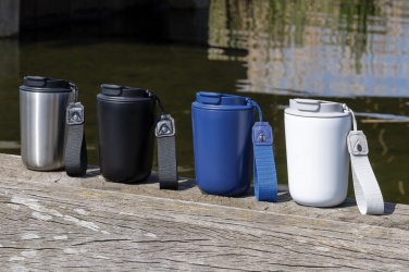 Logotrade ärikingituse foto: Cuppa RCS terasest vaakum termoskruus koos randmepaelaga