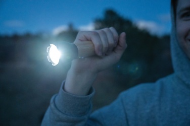 Logotrade reklaamtoote foto: Lucid 5W RCS sertifitseeritud taaskasutatud plastikust ja bambusest taskulamp