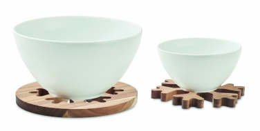 Logo trade reklaamtoote pilt: Akaatsia puidust potihoidjate komplekt